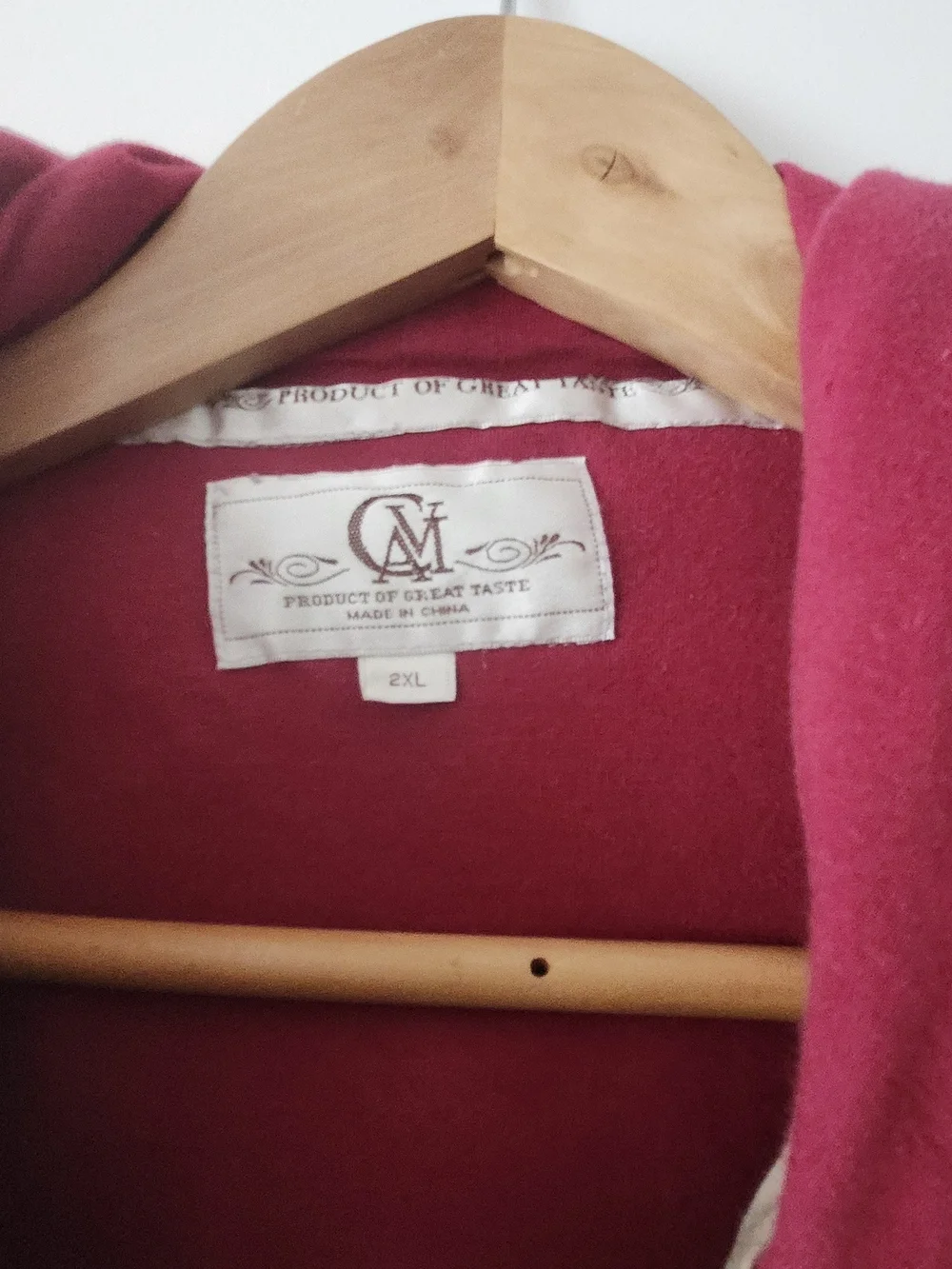 Men's Khaki Hooded Jacket with Burgundy Lining